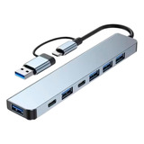 Adaptador Hub Tipo C Y Usb 7 En 1,  5 Usb Y 2 Tipo C Mac Win