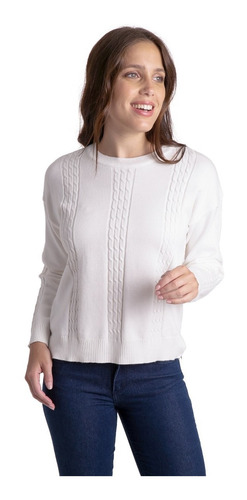 Sweater Aelin (art 404) Sweater Escote Redondo Con Trenzas
