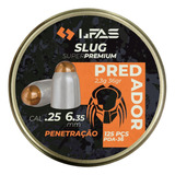 Chumbinho Slug 6.35mm Chumbo Predador 125 Unidades - Lfas