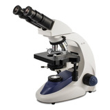 Microscopio Binocular Profesional Mod. Ve-b5, !! Color Blanco Con Azul