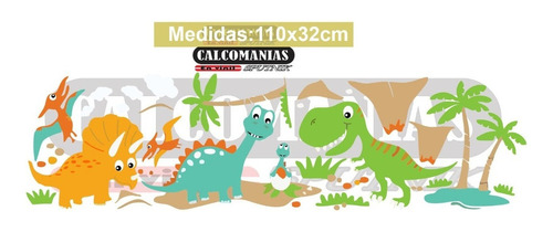 Vinil Decorativo Habitación Dinosaurios Para Pared Niños Hd