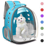 Mochila Bolsa Transparente Mascota Gato Perro Azul Henkelion