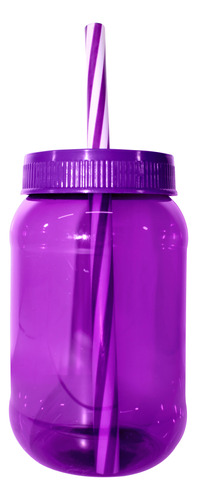 Cilindro Jar Reusable Termo Neón Popote 20 Piezas 500ml