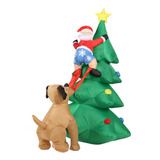Adorno Inflable Led De Árbol De Navidad Con Perro