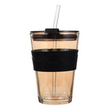 Vaso Con Sorbete Vidrio Resistente Cafe Te Para Llevar