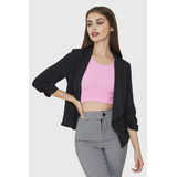 Blazer Mangas 3/4 Solapa Negro Nicopoly