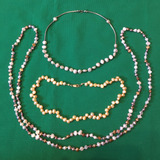 Tres Antiguos Collares De Perlas De Río Genuinas