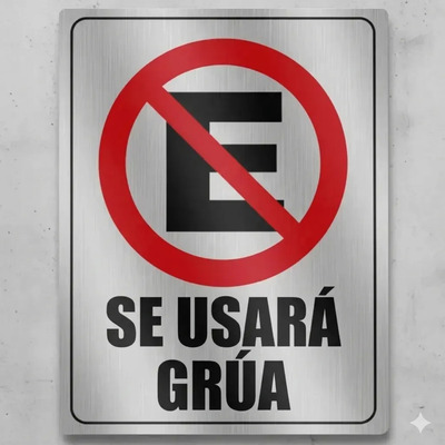 Letrero No Estacionarse Porton En Servicio Lamina 40x60cm Plateado Se Usará Grúa