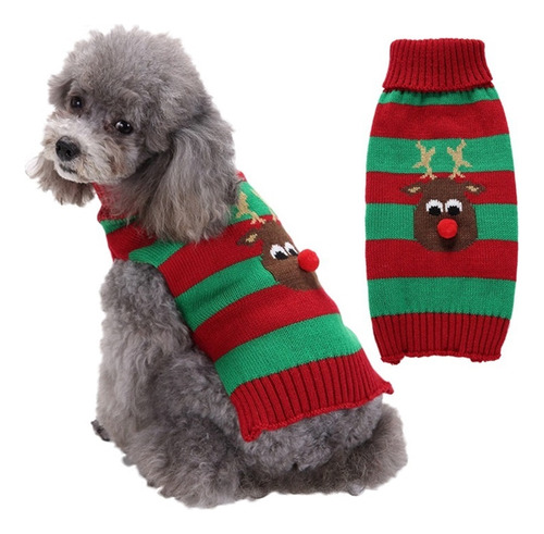 Suéter De Gola Alta Para Cachorro Com Estampa De Natal