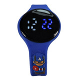 Reloj Led Redondo Pulsera Silicona Ajustable Diseño Infantil