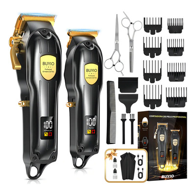 Máquina Para Cortar Cabello Profesional Kit De Cortadoras, Buyio Cortapelos Inalámbrico Para Hombre Con Batería De Larga Duración, Adecuado Para Uso Familiar, Barbería Y Niños (negro) | Envío gratis