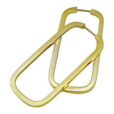 Brinco Retangular 3,6x1,6mm Fio Quadrado 1,5mm Ouro 18k-750 Cor Dourado