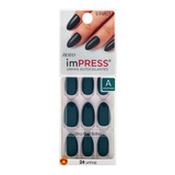 Kiss New York Impress Unhas Autocolantes Amendoada - Emerald