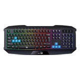 Teclado Gamer Genius Scorpion K215 Qwerty Inglés Us Color Negro Con Luz De 7 Colores