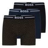 Paquete De Tres Boxers Boss Para Hombre En Algodón Elástico