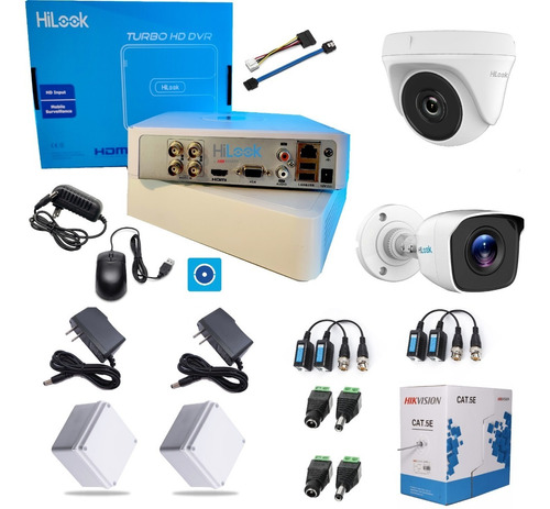 Kit Camaras De Seguridad Dvr 4 Ch 1080 + 2 Cam + Accesorios