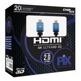 Cabo Hdmi 20 Mt 2.0 Ultrahd 4k Hdr 20 Metros - Pix