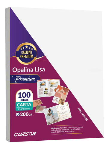 Opalina Lisa Extra Blanca Premium 200g Carta 100h