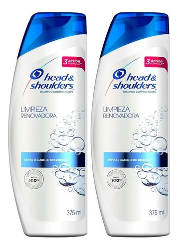 2 Shampoo Head & Shoulders Limpieza Renovadora 375ml