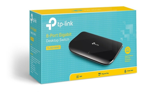 Switch 8 Puertos Tp-link Gigabit 10/100/1000 Mbps Tl-sg1008d