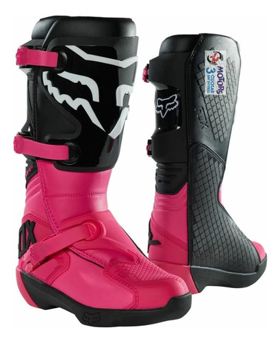 Jm Botas Moto Cross Mx Fox Atv Comp Boot Rosas Mujer