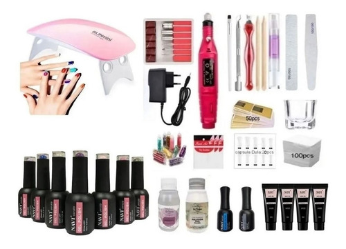 Kit Inicial X29 Completo Uñas Polygel Deco Cabina Torno !!