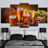 5 Cuadros Cerveza Bar Beer Bebida Kitchen Canvas Hogar Arte