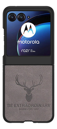 Funda De Piel Sintetica Para Motorola Razr40 Ultra - Gris