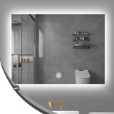 Luz Led Espejo Touch Dimmer Baño Moderno Redondo Rectangular