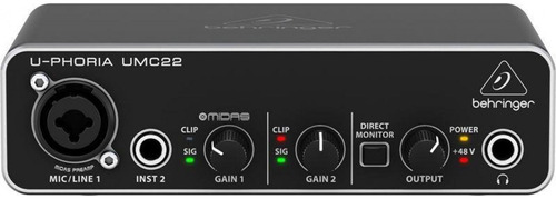 Interface De Áudio Usb 2 Canais Behringer Umc22