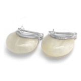 Aros Canasta Nácar Blanco 1,5cm De Plata 925