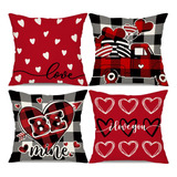 Juego De 4 Fundas De Almohada Para San Valentín 45x45 Cm