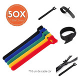 50x Presilha 15cm Fita Abraçadeira Preta Cabos Chicote Fios