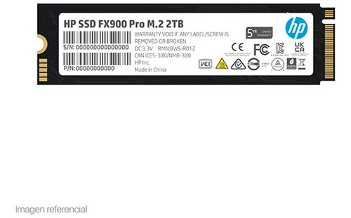 Disco Sólido Ssd Interno Hp Fx900 Nvme 2tb 2tb Negro