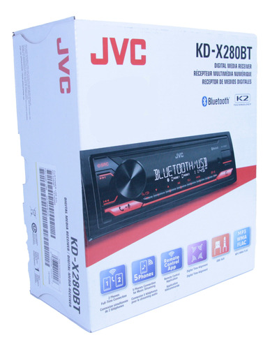 Autoestereo Jvc Kd-x280bt Bluetooth/usb/medios Digitales