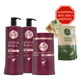 Kit Haskell Quina Rosa Shampoo Condicionador Mascara 1l/1kg