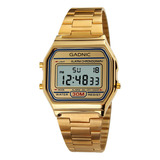 Reloj Pulsera Gadnic Ara Hombre  Digital  Elegante Dorado