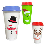 Vaso Bachelor 20 Pzas Reutilizable Santa Reno 16oz Navideño