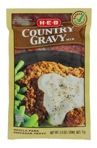 Country Gravy Mix Aderezo Para Puré De Papa O Pollo De 71g