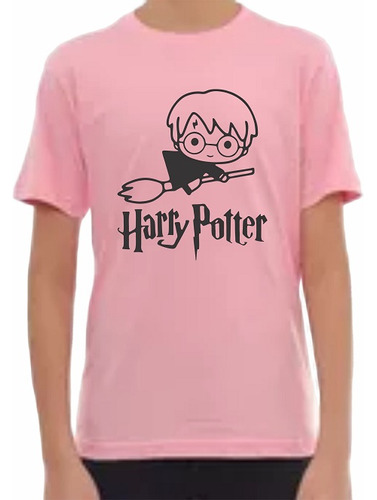 Camiseta Camisa Infantil Harry Potter Vassoura Magia