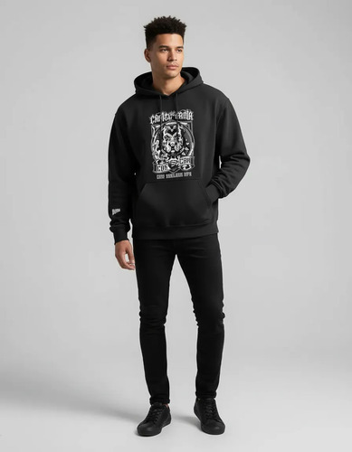 Sudadera Negra Cartel De Santa Portada Hip Hop
