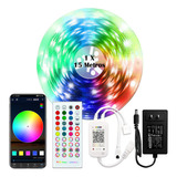 Fita De Led Rgb 5050 Luzes Decorativas 15m Bluetooth