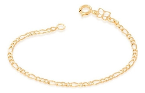 Pulseira Rommanel Infantil Folheada Ouro 18k 550055 Comprimento 14 Cm Cor Dourado