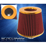 3  Washable High Short Ram Air Intake Filter Gold/red Vw Aac