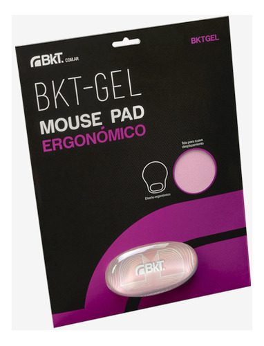 Mousepad Bkt C/ Gel Apoya Muñeca Ergonómico Color Rosa