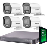 Kit Seguridad Hikvision 4 Cámaras 5mp Noche Color Audio +1tb