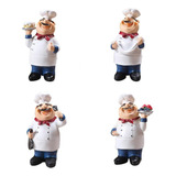 Figuras De Chef De Resina De 4 Piezas, Cocinas, Decoración