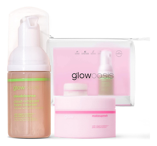Glowoasis Mini Kit De Limpieza Doble, Mini Makeupmelt Y Clou