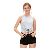 Croptop Ribbed Gris Nudo Shein