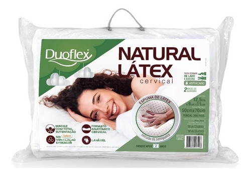 Travesseiro Natural Látex Cervical Duoflex